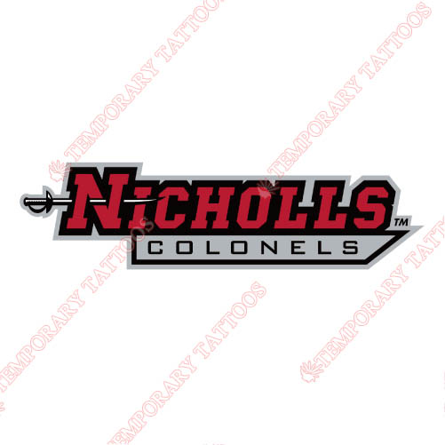 Nicholls State Colonels Customize Temporary Tattoos Stickers NO.5465